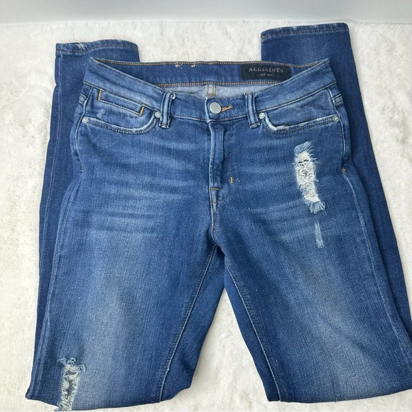 All Saints Denim - All Saints Zig Distressed Jeans Size 26